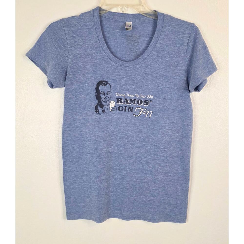 Fleurty Girl American Apparel Tee Blue Ramos Gin Fizz Women's Size S New Orleans